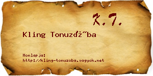 Kling Tonuzóba névjegykártya