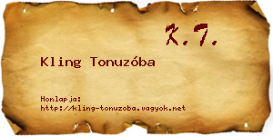 Kling Tonuzóba névjegykártya