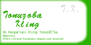 tonuzoba kling business card